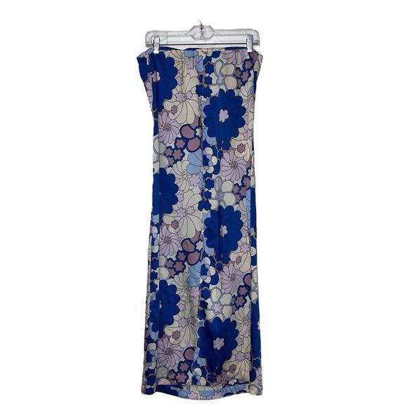 Zara Strapless Floral Dress - Blue and Purple - Picture 8 of 14